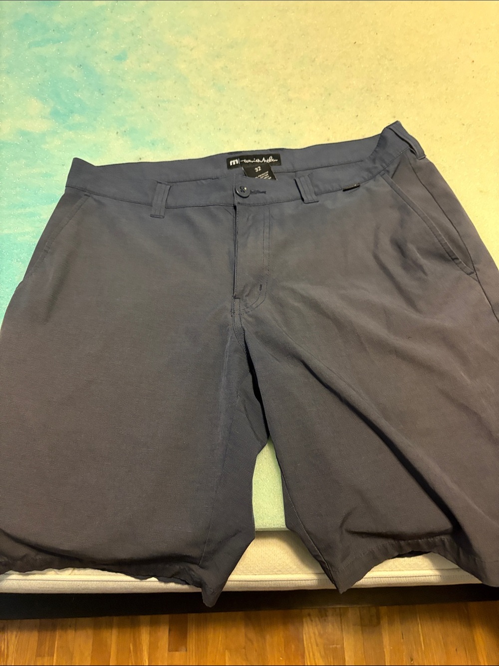 Travis Mathew Men's Navy Flat-Front Performance Golf Shorts
